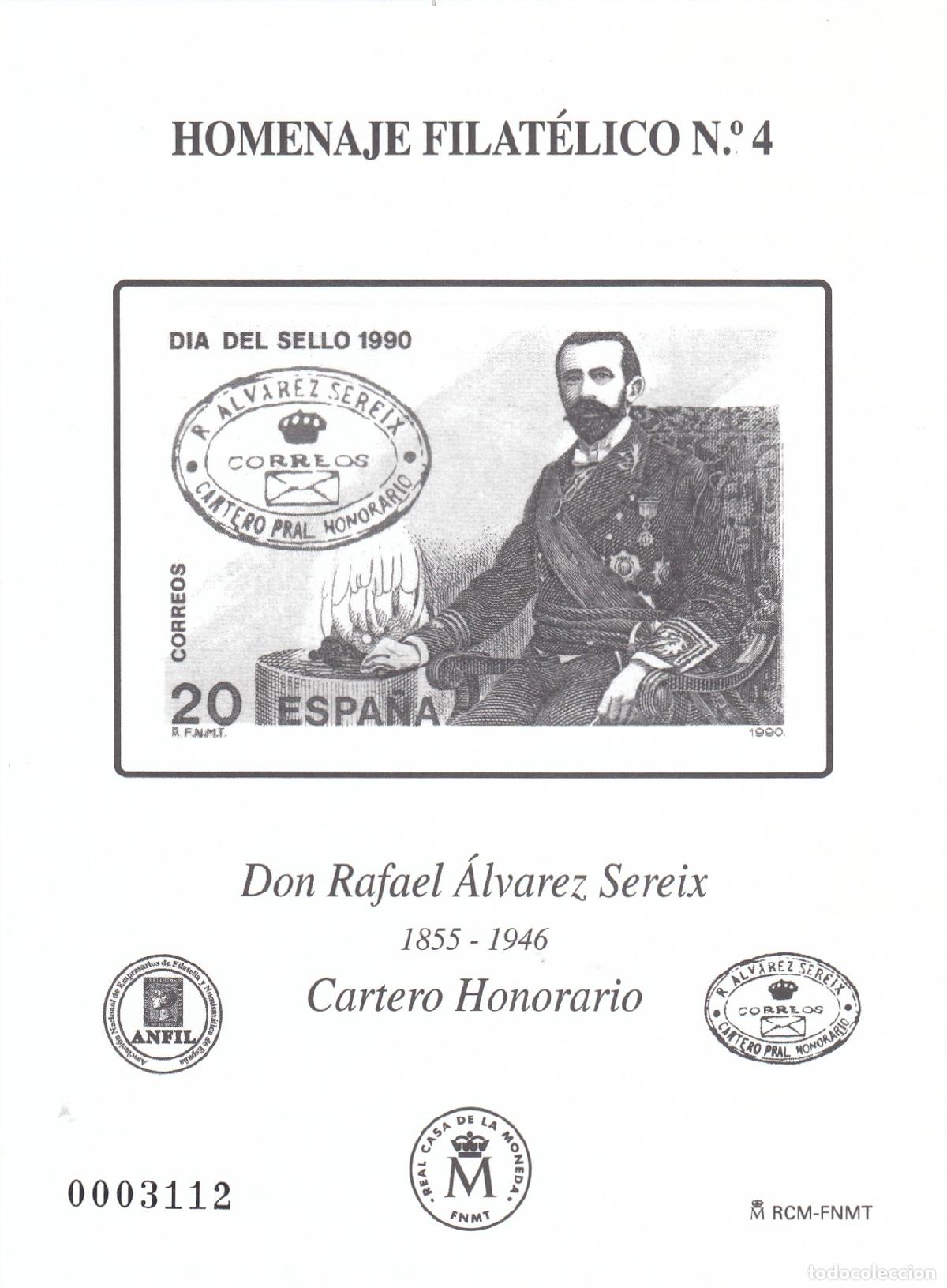 Sellos: CRS1412 ESPA&Ntilde;A HOMENAJE FILATELICO N&ordm; 4. Rafael Alvarez Sereix