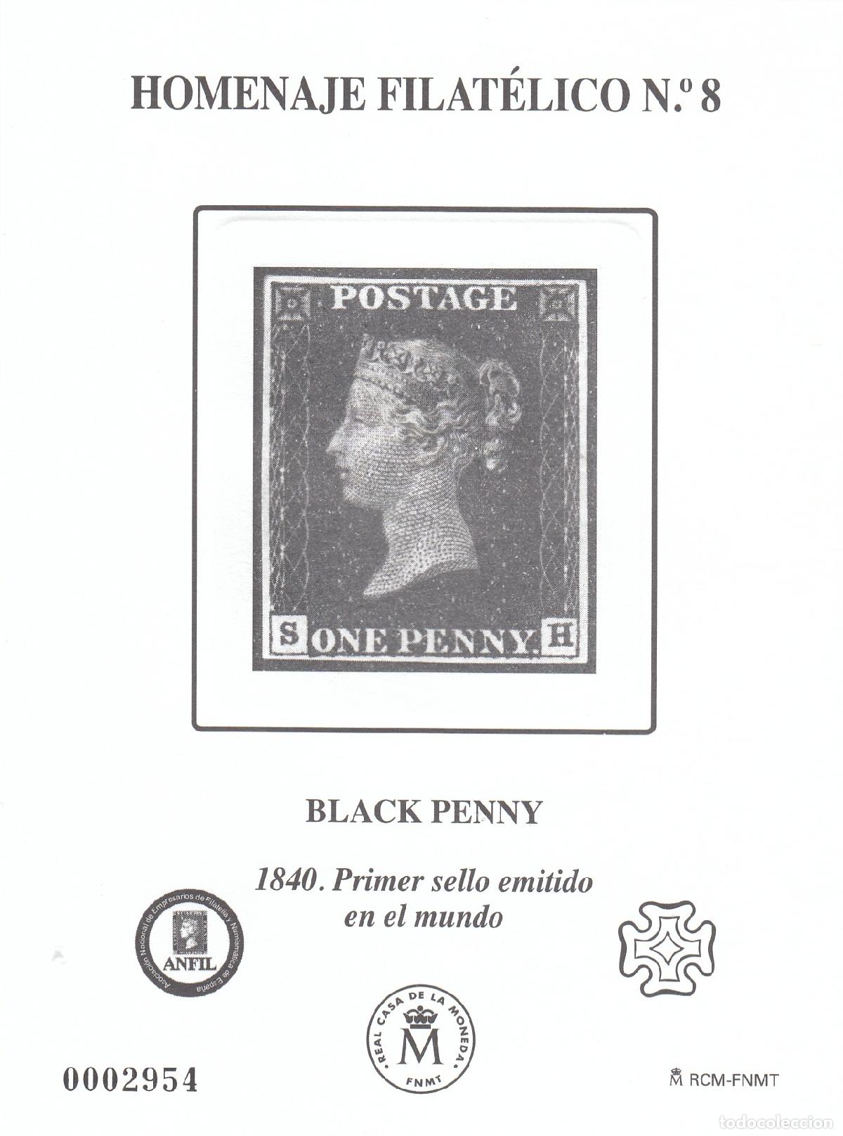 Sellos: CRS1416 ESPA&Ntilde;A HOMENAJE FILATELICO N&ordm; 8. Black Penny