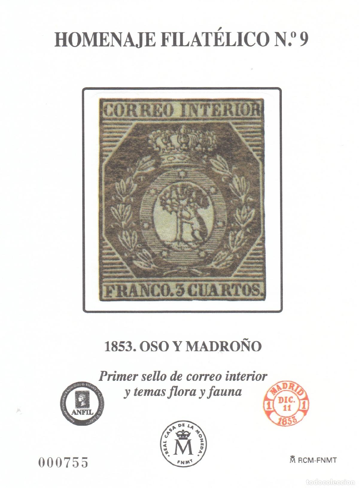 Sellos: CRS1418 ESPA&Ntilde;A HOMENAJE FILATELICO N&ordm; 9. Oso y madro&ntilde;o