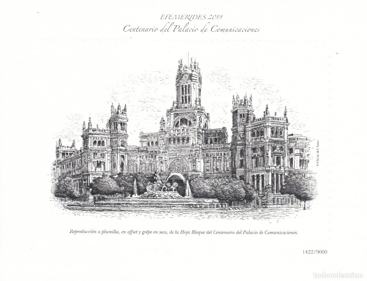 Sellos: CRS1445 ESPA&Ntilde;A REPRODUCCION A PLUMILLA. Palacio de Comunicaciones. A&ntilde;o 2019