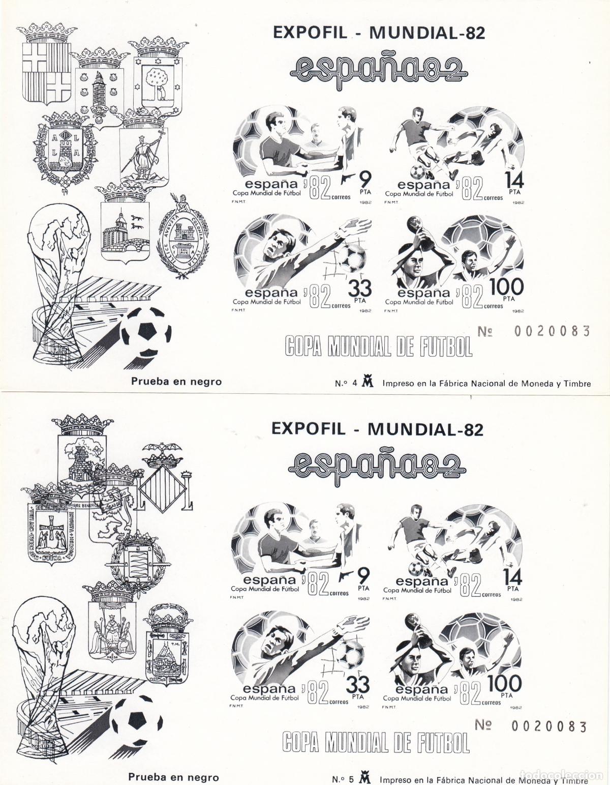 Sellos: CRS1457 ESPA&Ntilde;A PRUEBAS DE LUJO N&ordm; 4/5. A&ntilde;o 1982. Misma numeraci&oacute;n