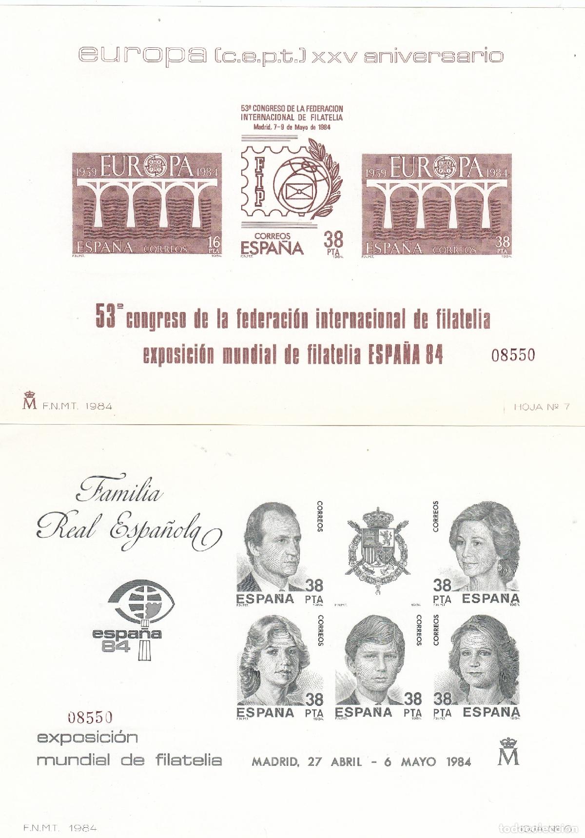 Sellos: CRS1460 ESPA&Ntilde;A PRUEBAS DE LUJO N&ordm; 6/7. A&ntilde;o 1984. Misma numeraci&oacute;n