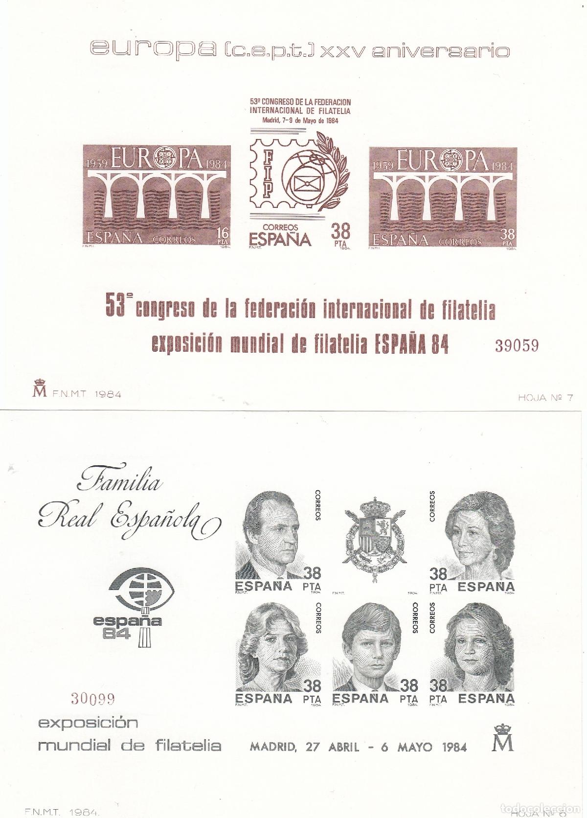 Sellos: CRS1461 ESPA&Ntilde;A PRUEBAS DE LUJO N&ordm; 6/7. A&ntilde;o 1984. Distinta numeraci&oacute;n
