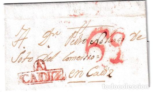 Sellos: 1840. Carta de Arcos de la Frontera a Cadiz