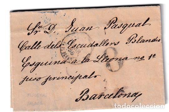 Sellos: 1855. Carta de Figueras a Barcelona