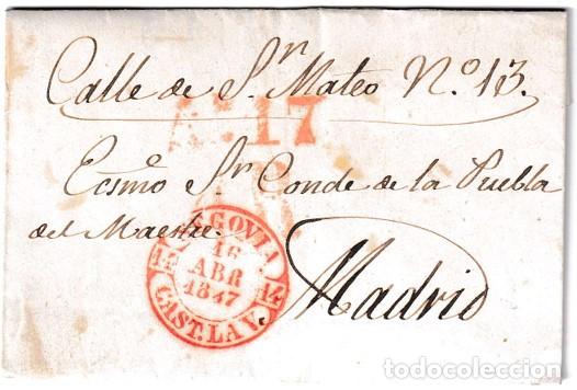 Sellos: 1847. Carta de Segovia a Madrid