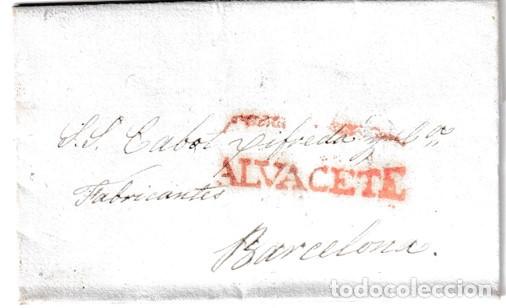 Sellos: 1842. Carta de Albacete a Barcelona