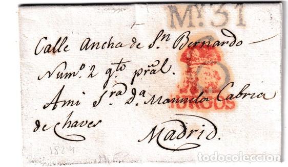 Sellos: 1824. Carta de Burgos a Madrid