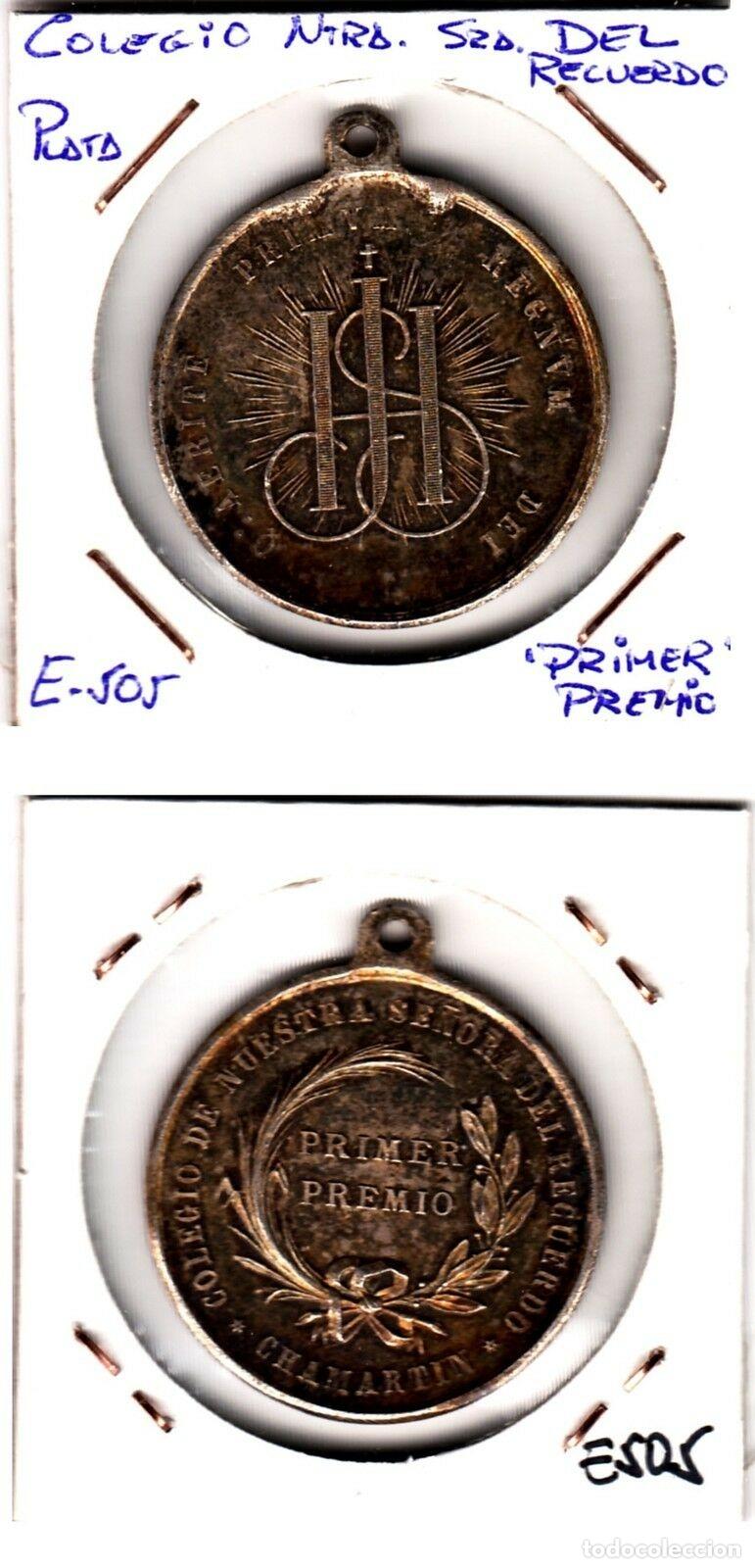 Sellos: E0505 MEDALLA COLEGIO NS DEL RECUERDO PRIMER PREMIO PLATA