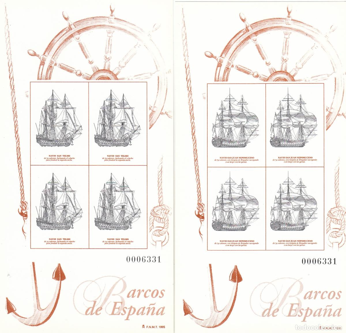 Sellos: CRS1482 ESPA&Ntilde;A PRUEBAS DE LUJO S/N&ordm;, serie n&ordm; 3352/53. A&ntilde;o 1995