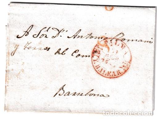 Sellos: 1844. Carta de Alaior a Barcelona
