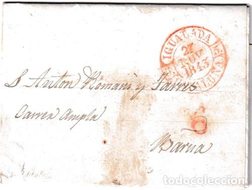 Sellos: 1843. Carta de Igualada a Barcelona