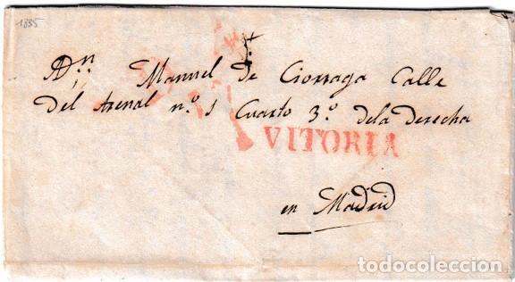 Sellos: 1835. Carta de Vitoria a Madrid
