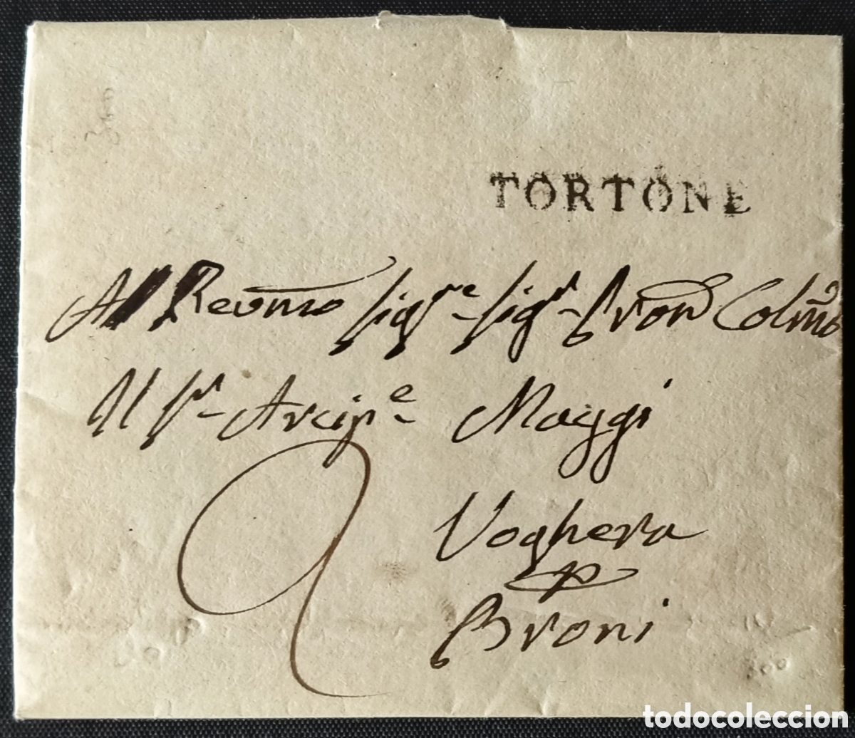 Sellos: ITALIA (LA RESTAURACI&Oacute;N). 1817 (30 JULIO). Carta TORTONA a VOGHERA. Marca *TORTONE*. CURIA ROMANA