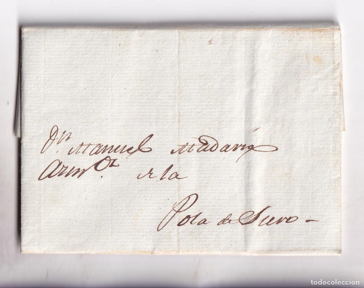 Sellos: PREFILATELIA. CARTA ENTERA FUERA DE VALIJA. GIJ&Oacute;N A POLA DE SIERO. 1813. ASTURIAS