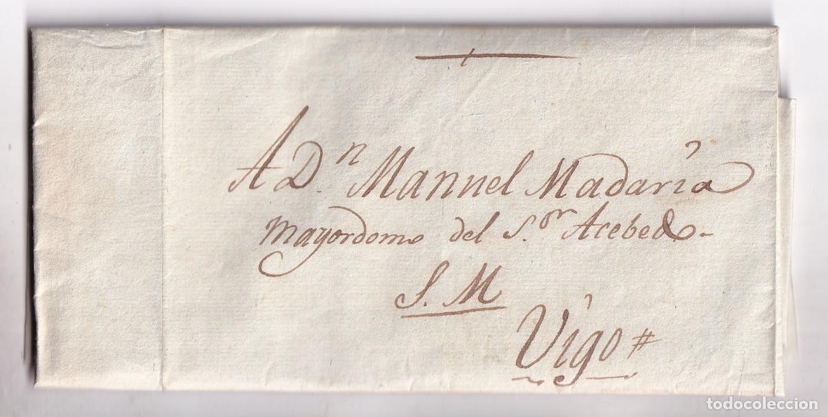 Sellos: PREFILATELIA. CARTA ENTERA FUERA DE VALIJA. AVIL&Eacute;S. ASTURIAS. A VIGO. GALICIA. 1817. SU MANO