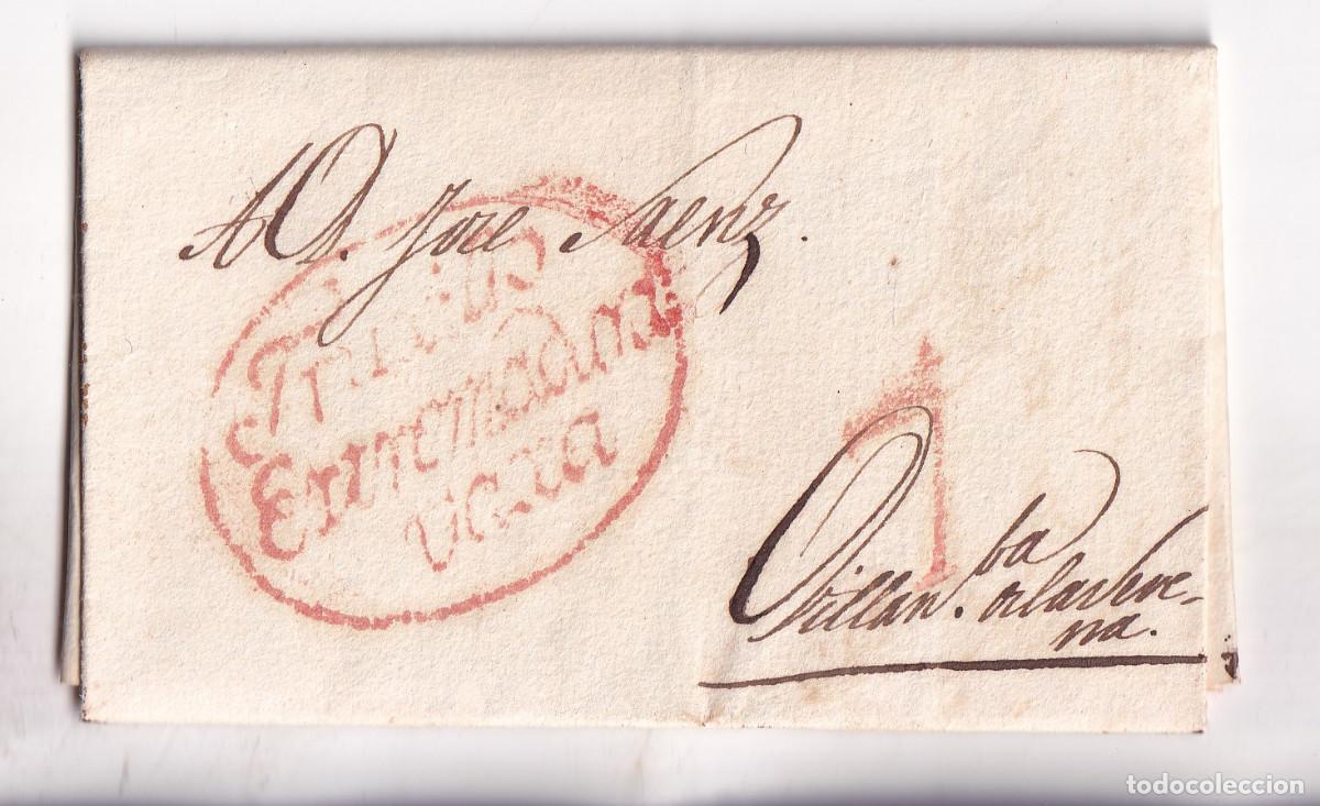 Sellos: PREFILATELIA. CARTA ENTERA. TRUJILLO A VILLANUEVA DE LA SERENA. 1830. EXTREMADURA