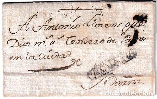 Sellos: 1786. Carta de Cervera a Barcelona