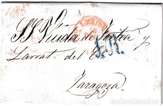 Sellos: 1846. Envuelta de L&eacute;rida a Zaragoza