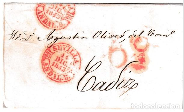 Sellos: 1843. Envuelta de Sevilla a C&aacute;diz
