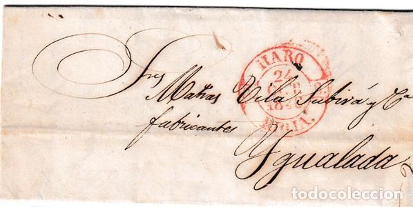 Sellos: 1848. Carta de Haro a Igualada