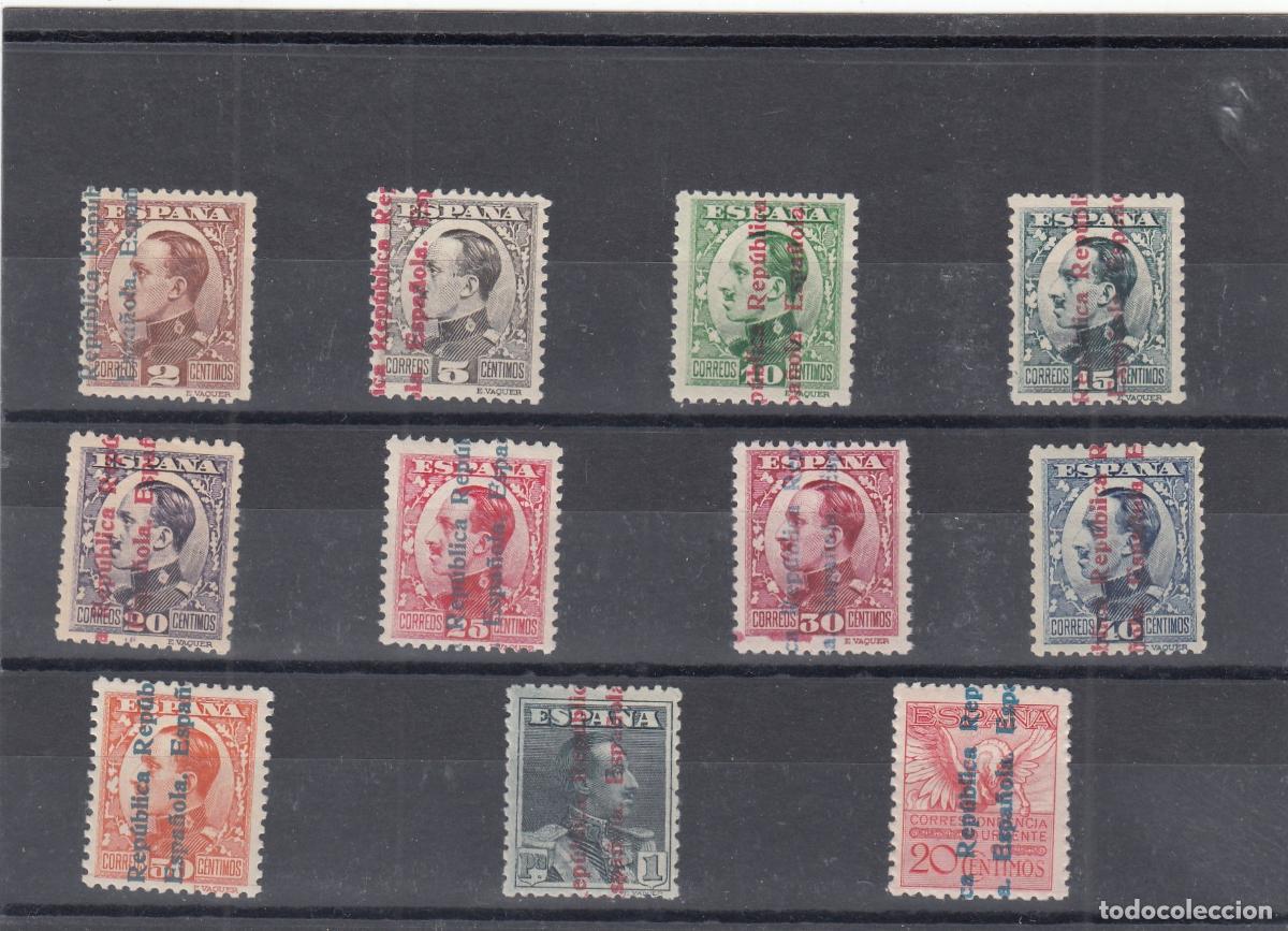 Sellos: CRS0051 SELLOS ESPA&Ntilde;A N&ordm; CAT 593-603 XX SIN CHARNELA BUEN CENTRAJE