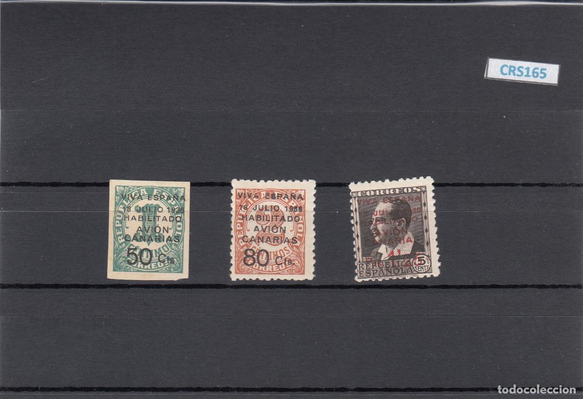 Sellos: CRS0165BIS SELLOS ESPA&Ntilde;A (CANARIAS) N.&ordm; CAT 4A 5A (MARQUILLADO) Y 7 XX.