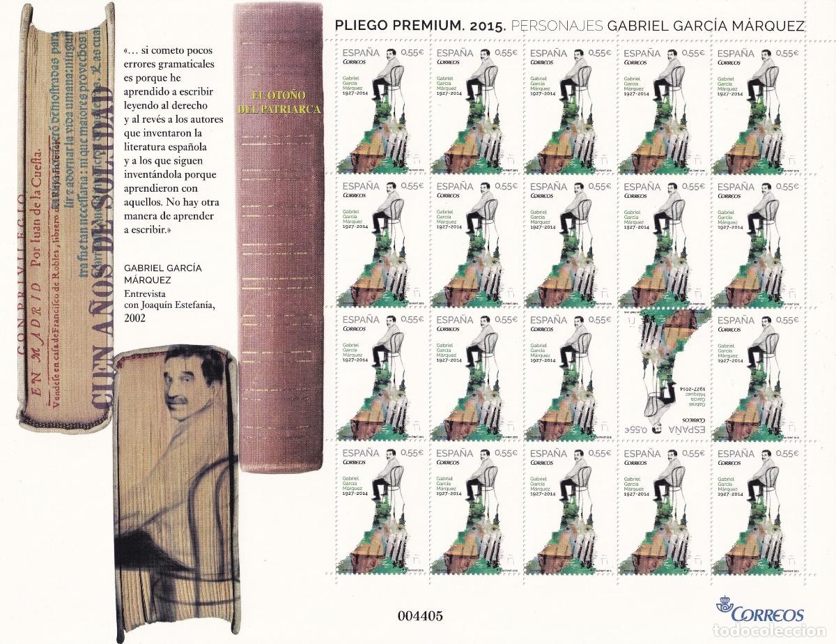 Sellos: CRS0967 SELLOS ESPA&Ntilde;A Pliego PREMIUM n&ordm; 21 Garc&iacute;a M&aacute;rquez A&ntilde;o 2015