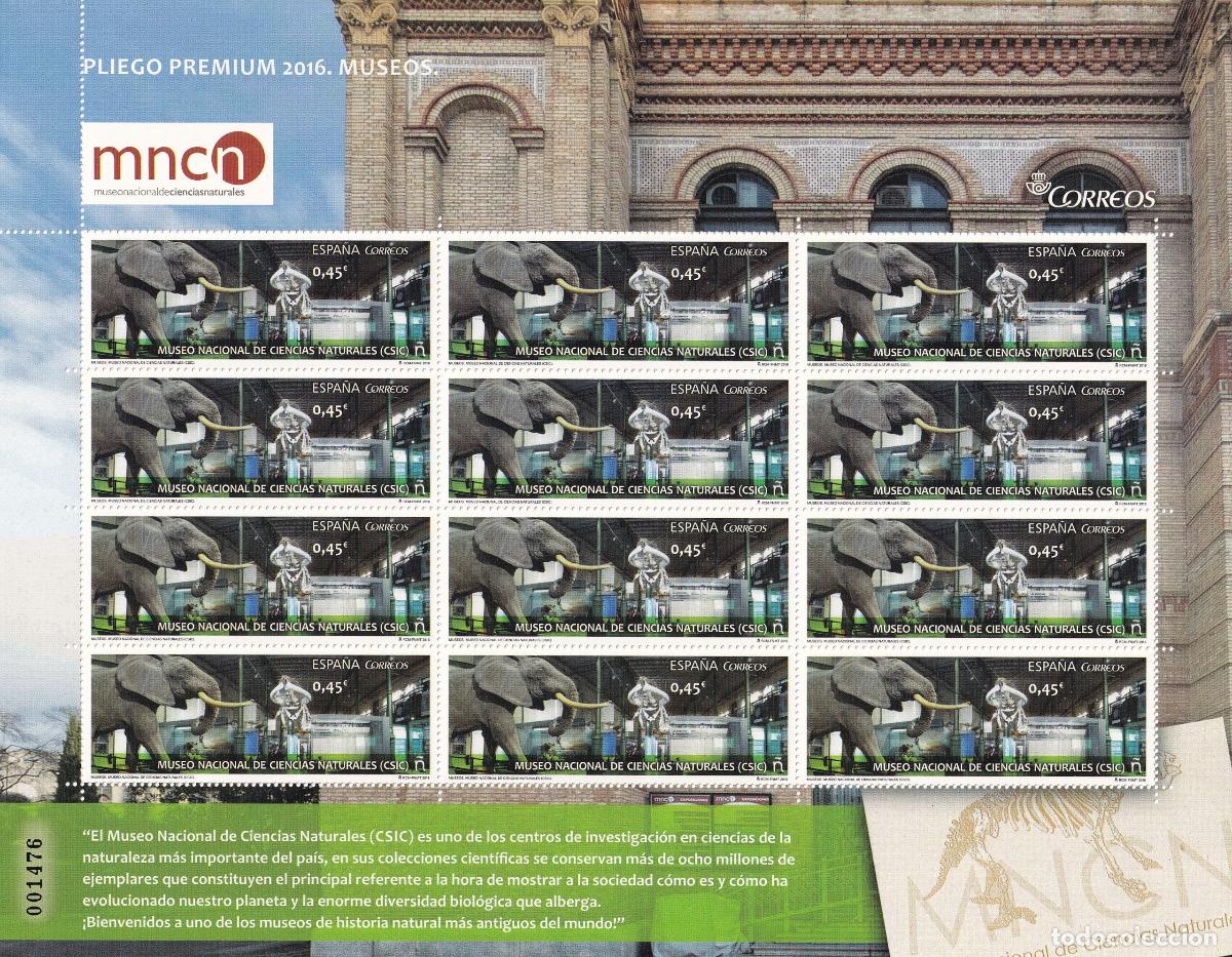 Sellos: CRS0975 Pliego PREMIUM n&ordm; 29. Museo Nacional Ciencias Naturales. A&ntilde;o 2016