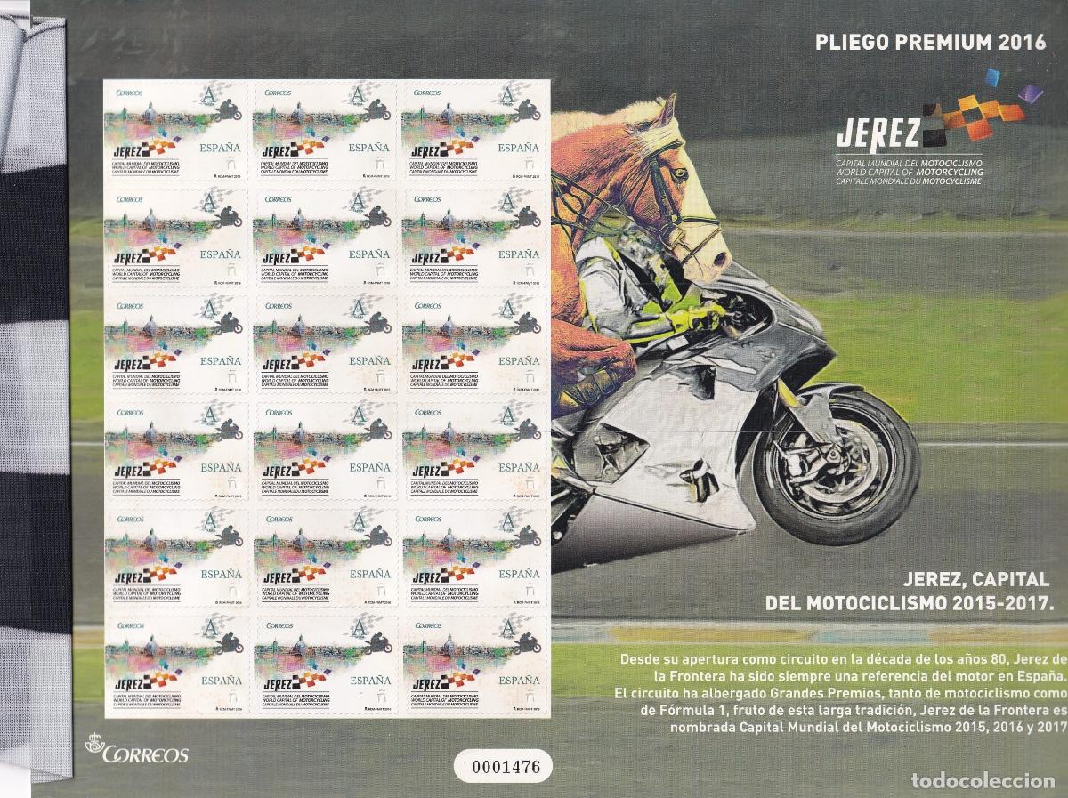 Sellos: CRS0978 Pliego PREMIUM n&ordm; 32. Motociclismo en Jerez. A&ntilde;o 2016
