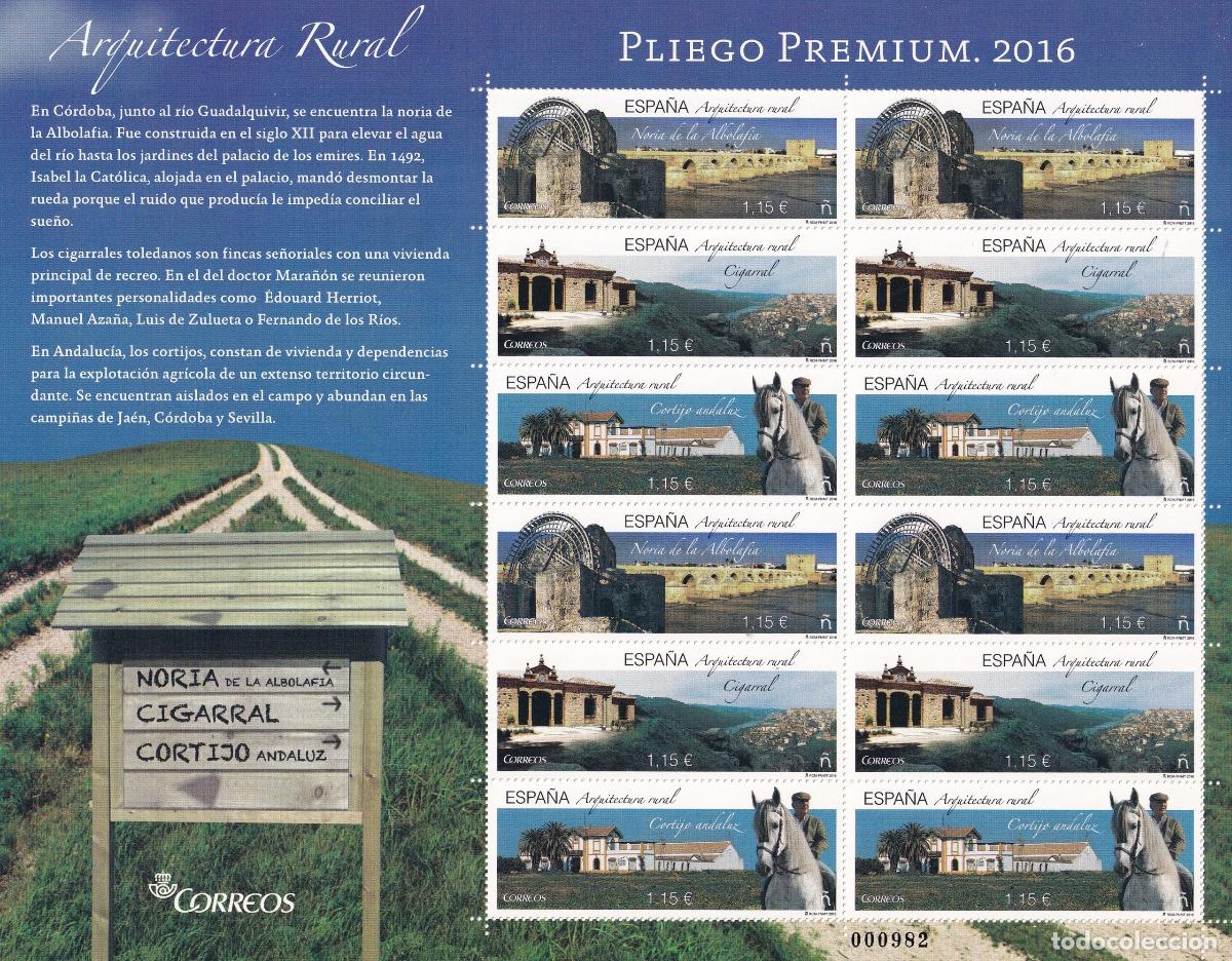 Sellos: CRS0986 Pliego PREMIUM n&ordm; 40. Arquitectura rural. A&ntilde;o 2016