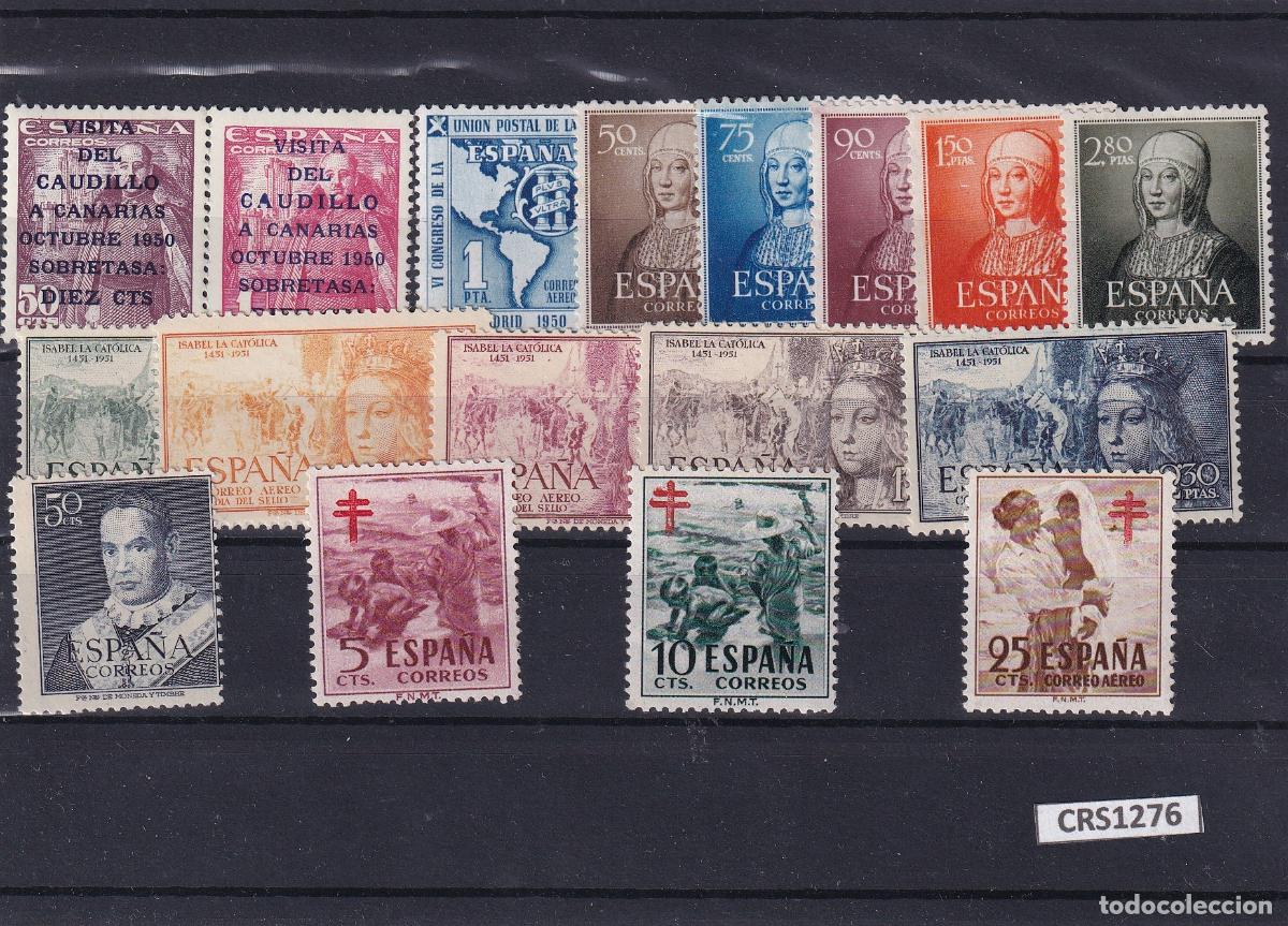 Sellos: CRS1276 SELLOS ESPA&Ntilde;A A&Ntilde;O 1950 COMPLETO EXCEPTO 1090 SIN CHARNRLA