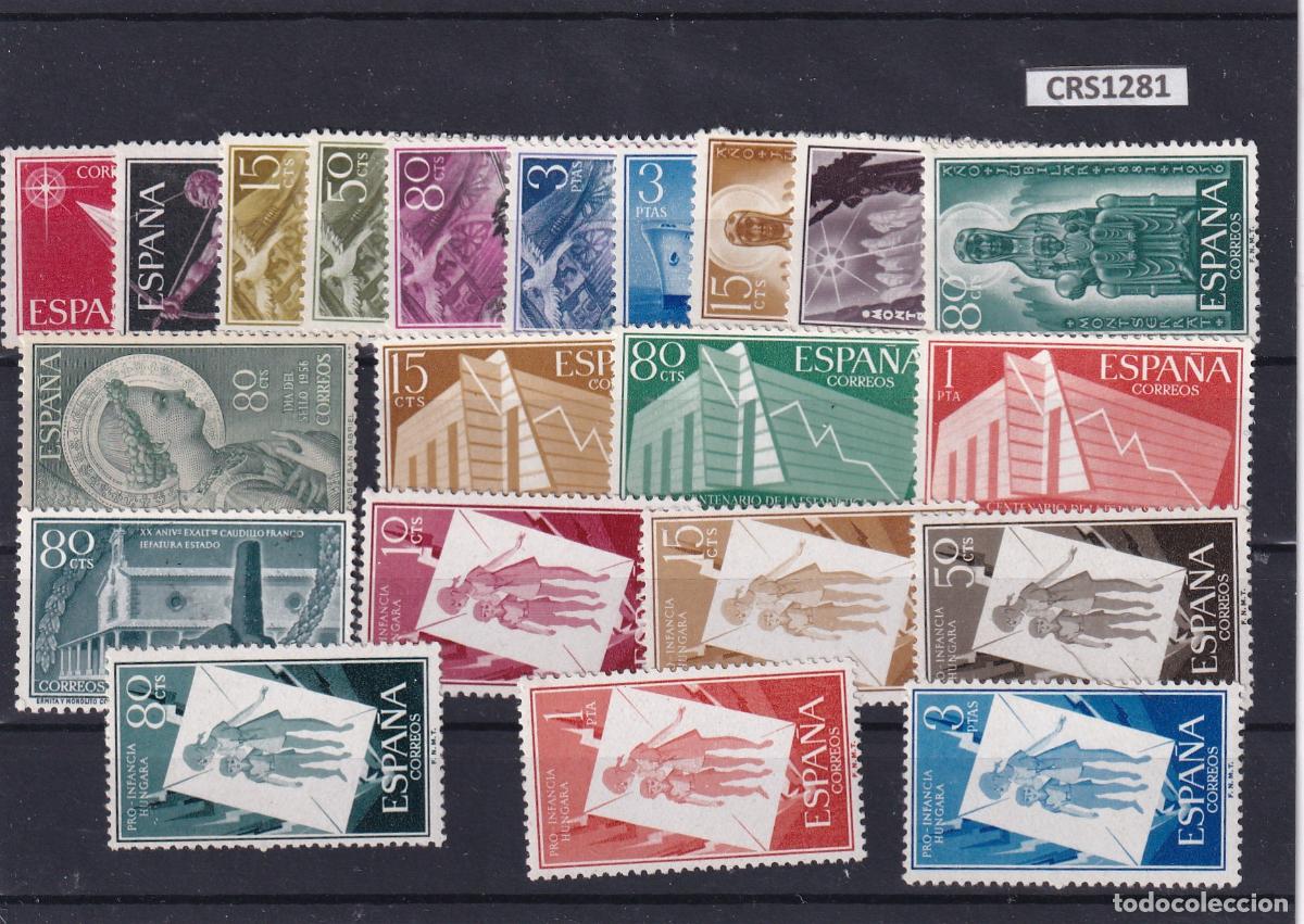 Sellos: CRS1281 SELLOS ESPA&Ntilde;A A&Ntilde;O 1956 COMPLETO SIN CHARNELA
