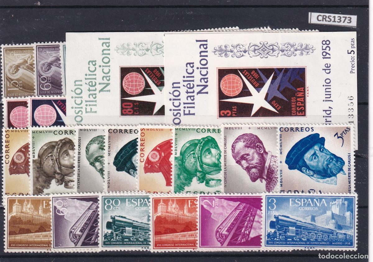 Sellos: CRS1373 SELLOS ESPA&Ntilde;A A&Ntilde;O 1957 Y 1958 XX SIN CHARNELA