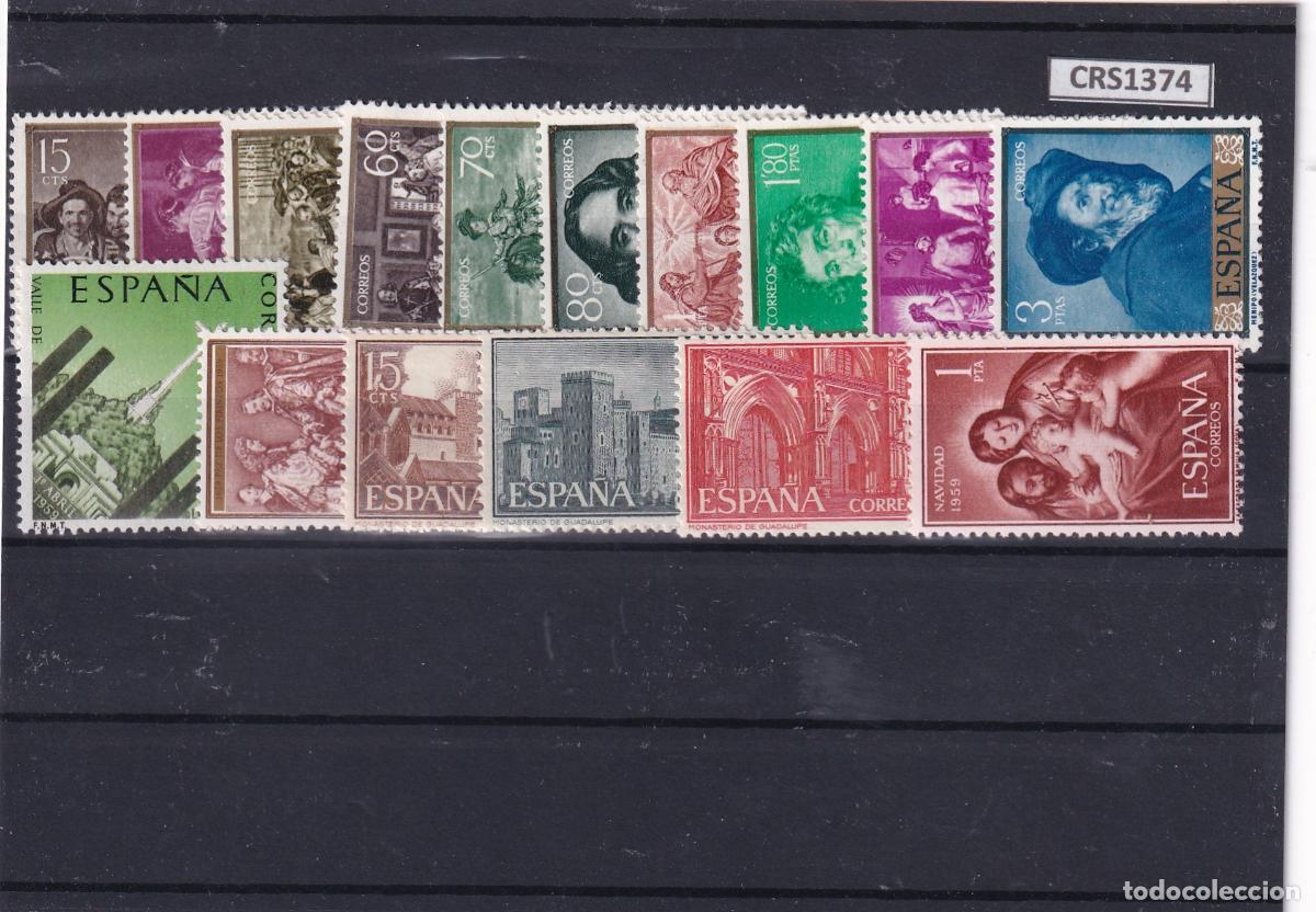 Sellos: CRS1374 SELLOS ESPA&Ntilde;A A&Ntilde;O 1959 XX SIN CHARNELA