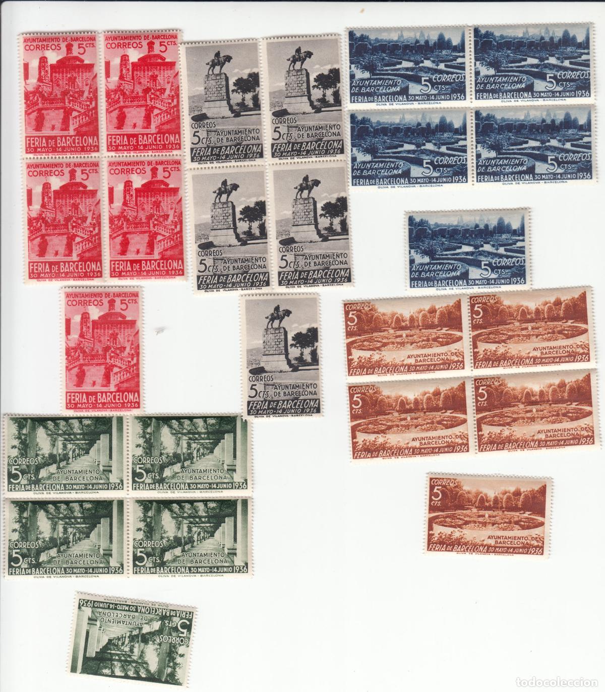Timbres: CRSBAR08 SELLOS ESPA&Ntilde;A BARCELONA N&ordm; CAT N&ordm; 14 8 XX 5 SERIES BLOQUE DE 4 Y SUELTO SIN CHARNELA