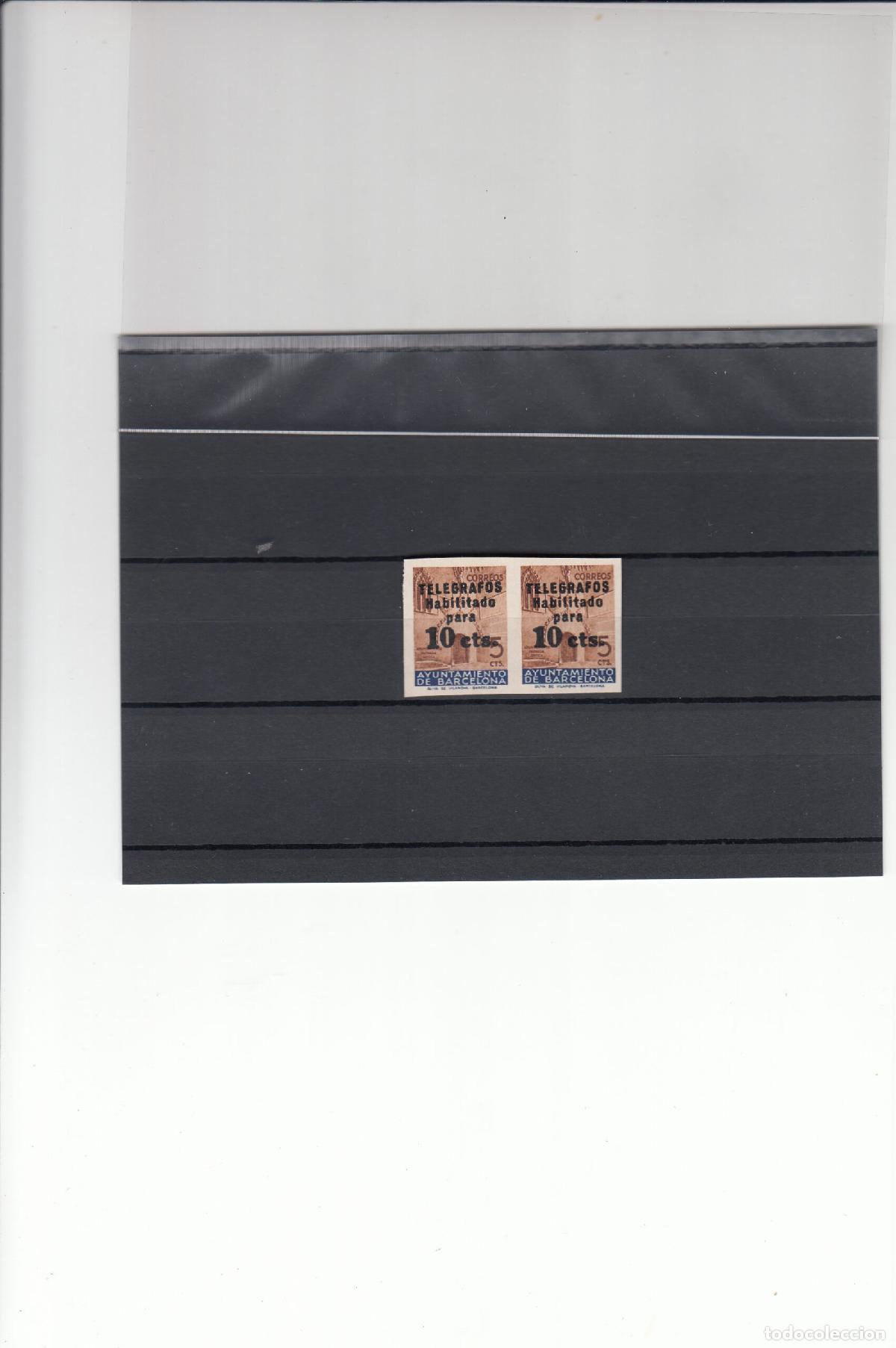 Timbres: CRSBAR09 SELLOS ESPA&Ntilde;A BARCELONA N&ordm; CAT N&ordm; 9XX SIN DENTAR PAREJA SIN CHARNELA