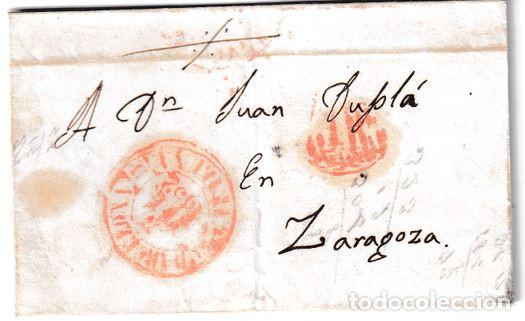 Sellos: 1852. Envuelta de Pamplona a Zaragoza