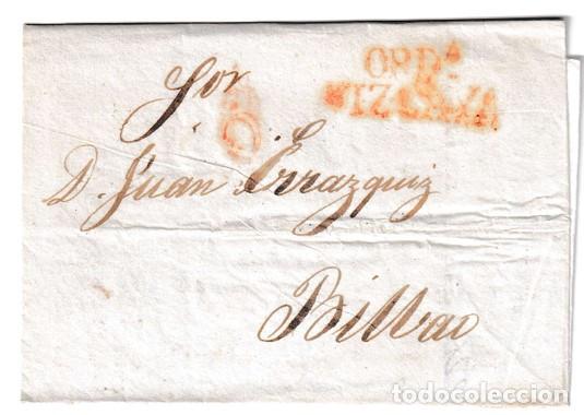 Sellos: 1829. Envuelta de Ordu&ntilde;a a Bilbao