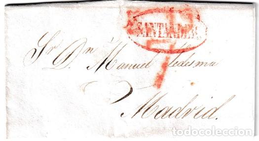 Sellos: 1842. Carta de Santander a Madrid