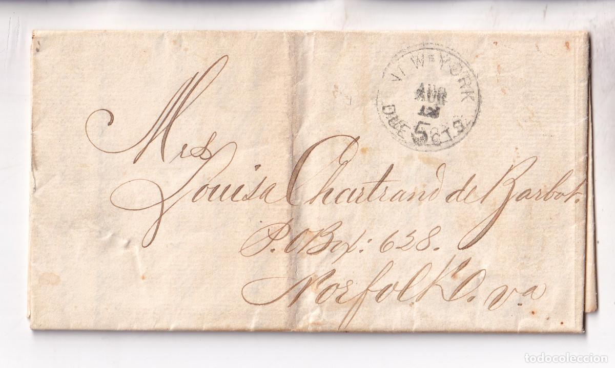 Sellos: PREFILATELIA. CARTA ENTERA. MATANZAS. CUBA. A NORKOLK, ESTADOS UNIDOS. 1875