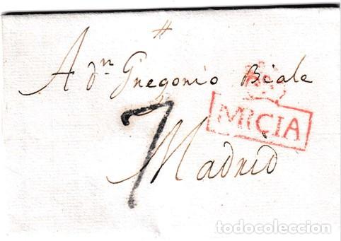 Sellos: 1817. Carta de Murcia a Madrid