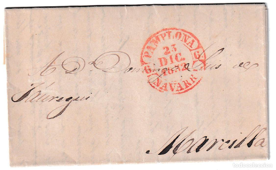 Sellos: 1852. Carta de Pamplona a Marcilla