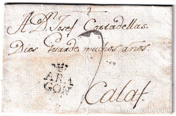 Sellos: 1790. Carta de Zaragoza a Calaf