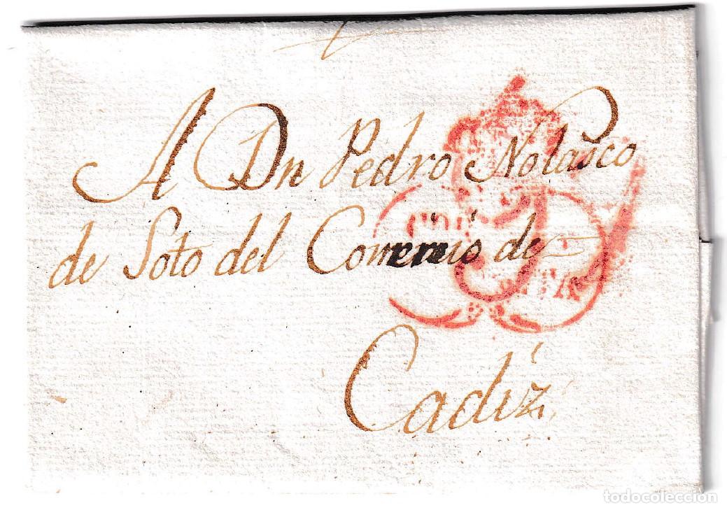 Sellos: 1834. Carta de C&aacute;diz a C&oacute;rdoba