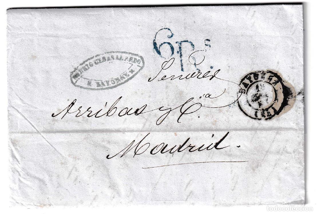 Sellos: 1855. Carta de Bayona a Madrid