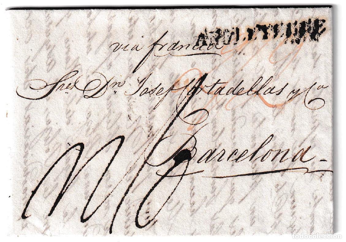 Sellos: 1820. Carta de Londres a Barcelona