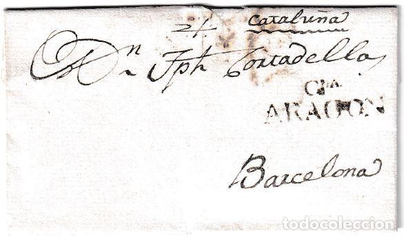 Sellos: 1802. Carta de Mas de las Matas a Barcelona