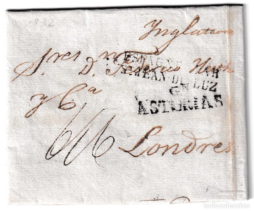 Sellos: 1832. Carta de Gijon a Londres
