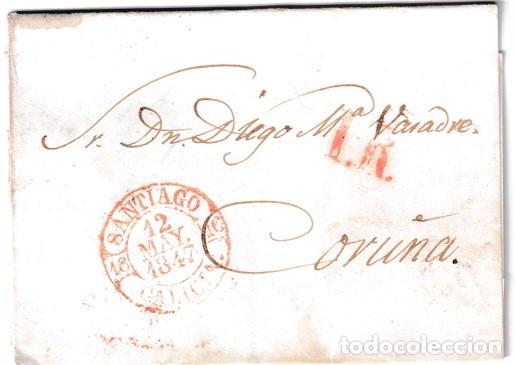 Sellos: 1847. Envuelta de Santiago a Coru&ntilde;a